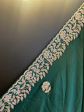 Glam in Green Unstitched Suit: Hand Embroidered