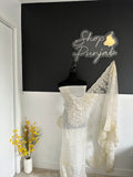 As Pure as Pearl- Unstitched Suit; Organza Fabric