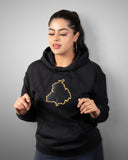 Shop Punjab Essential Black Hoodie with Punjab logo for Women