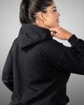 Shop Punjab Essential Black Hoodie with Punjab logo for Women