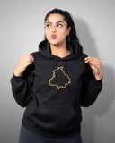 Shop Punjab Essential Black Hoodie with Punjab logo for Women