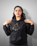 Shop Punjab Essential Black Hoodie with Punjab logo for Women