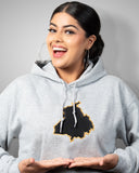 Shop Punjab Essential Grey Hoodie with Punjab logo for Women