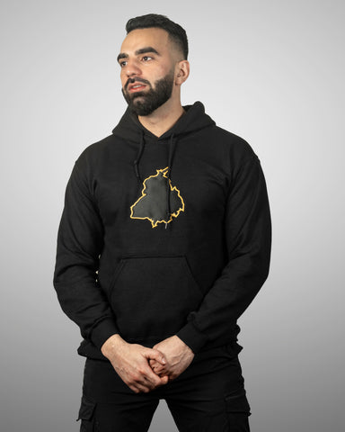 Shop Punjab Essential Black Hoodie with Punjab logo for Men's